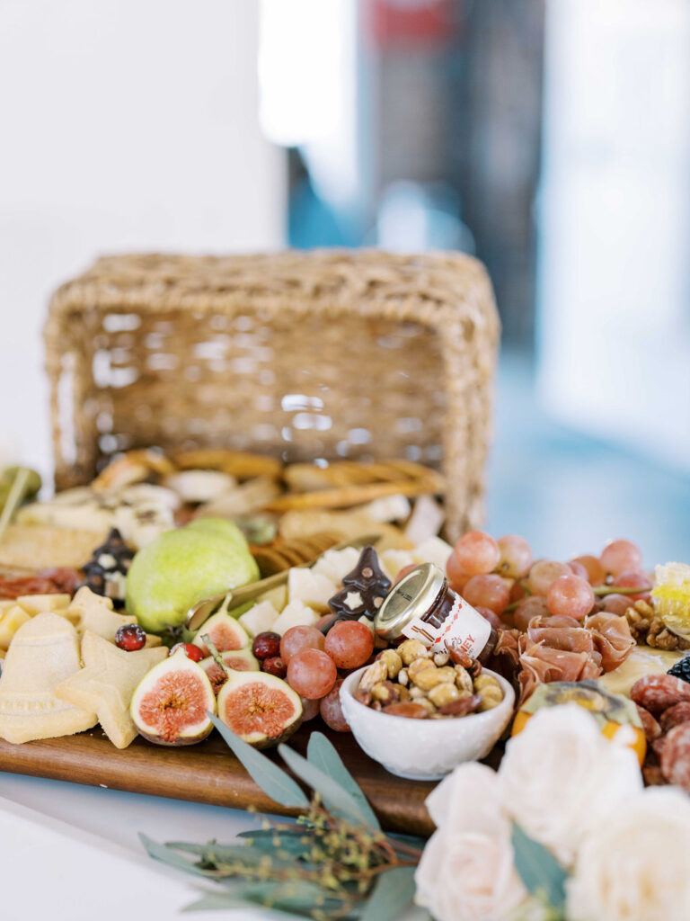 Holiday party catering spread 