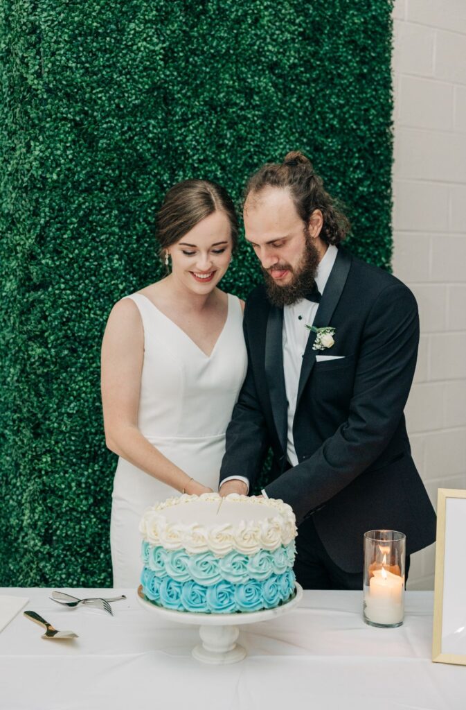 Wedding cake cutting