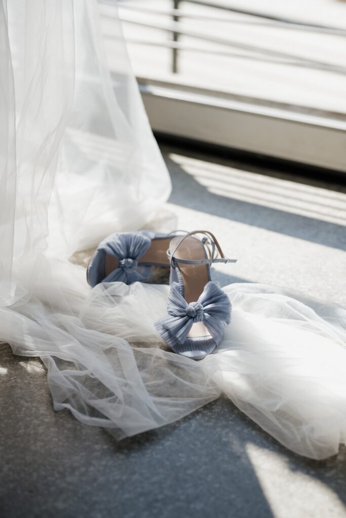 Wedding shoes and veil