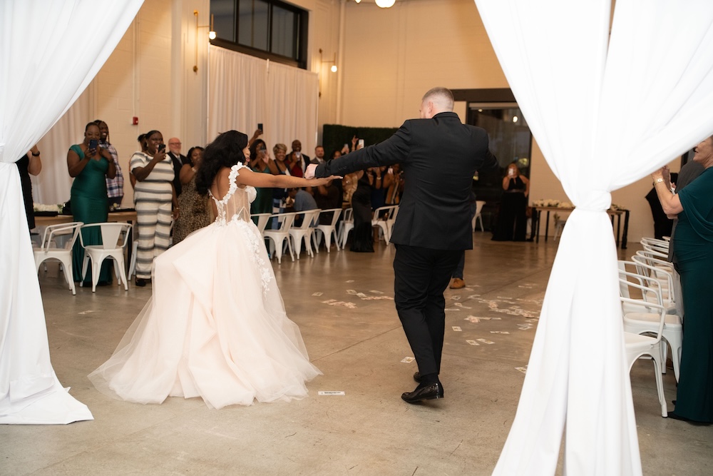 Bride and groom first dance