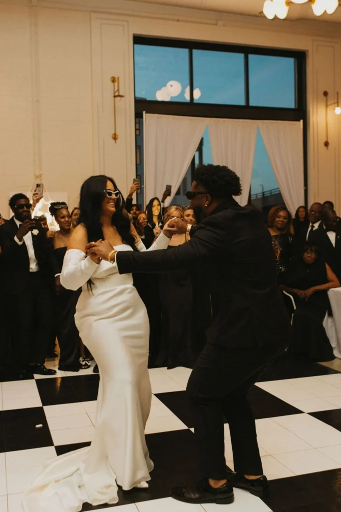 Bride and groom first dance