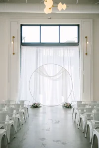 Wedding ceremony setup at PINE in Charlotte, NC