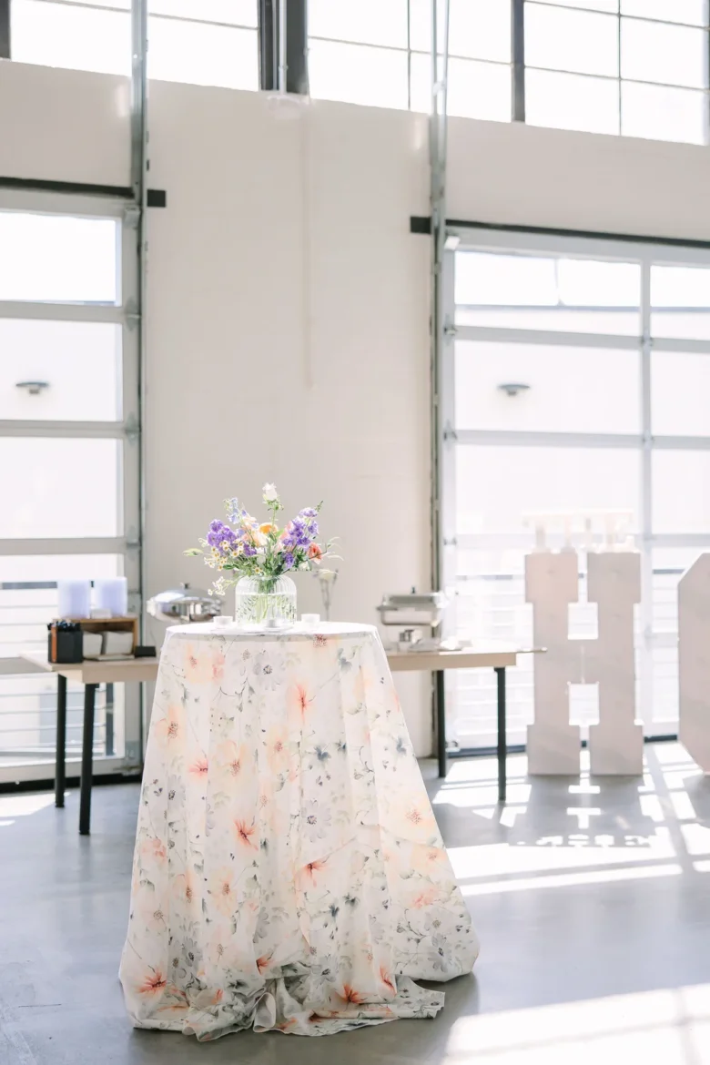 Cocktail hour setup at PINE in Charlotte,NC