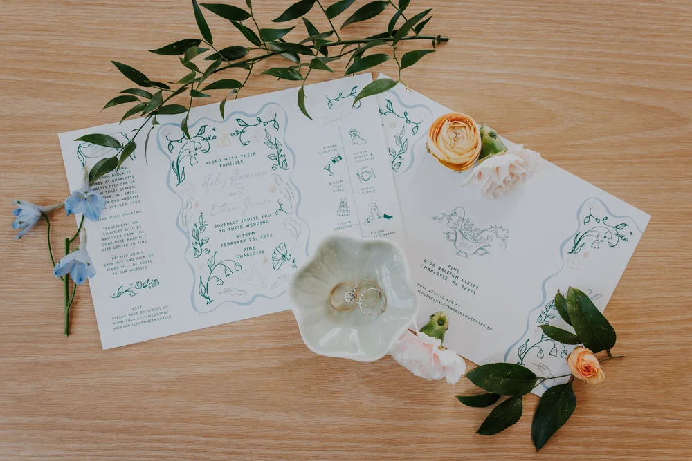 Wedding day details at PINE, a Charlotte wedding venue