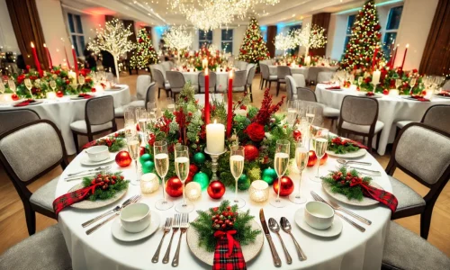 DALL·E-2024-08-05-21.02.54-A-festive-table-setting-for-an-office-Christmas-party.-The-table-is-elegantly-decorated-with-a-white-tablecloth-red-and-green-holiday-themed-centerpi-1238x707-1.webp